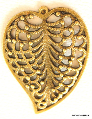Filigree Leaf Bronze Pendant